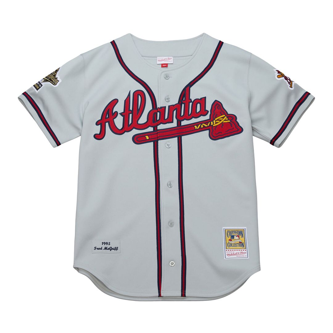 Atlanta Braves Fred McGriff Gray 1995 Throwback Authentic Baseball Jersey | MLB Baseball Jersey