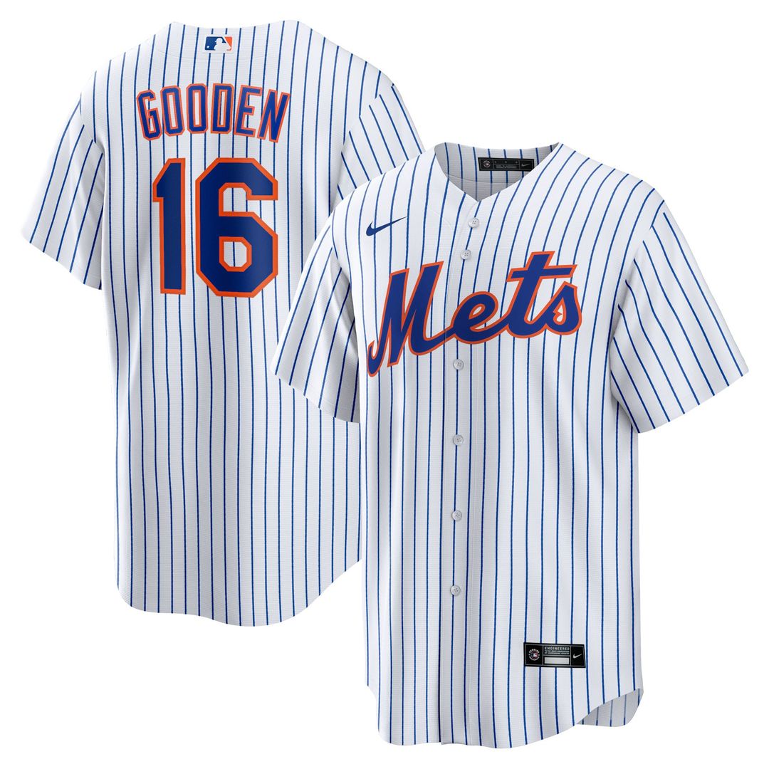 New York Mets Dwight Gooden White Home Replica Baseball Jersey