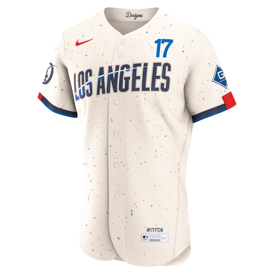 Los Angeles Dodgers Shohei Ohtani Cream City Connect Authentic Sponsor Patch Baseball Jersey | MLB Baseball Jersey