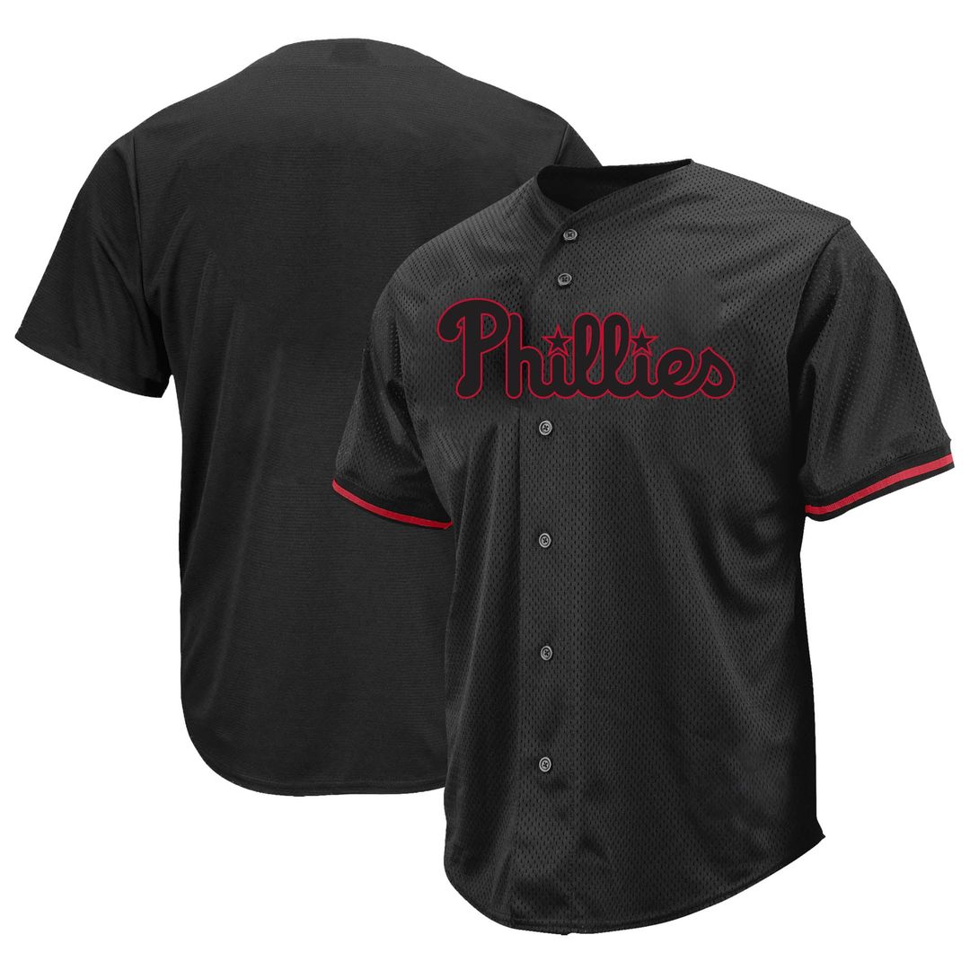 Philadelphia Phillies Profile Black Big & Tall Pop Fashion Baseball Jersey