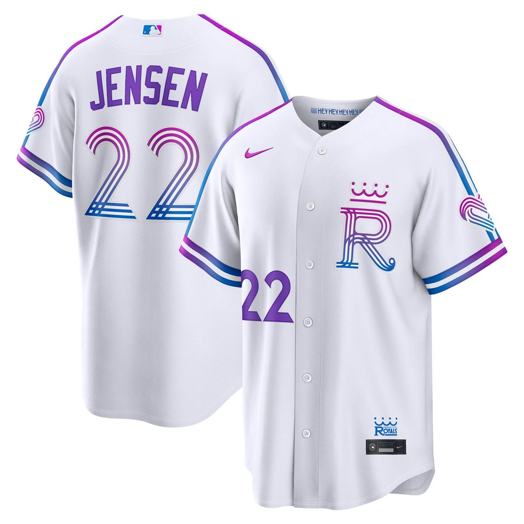 Kansas City Royals Carter Jensen White 2026 City Connect Stadium Baseball Jersey