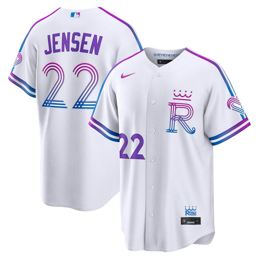 Kansas City Royals Carter Jensen White 2026 City Connect Stadium Baseball Jersey