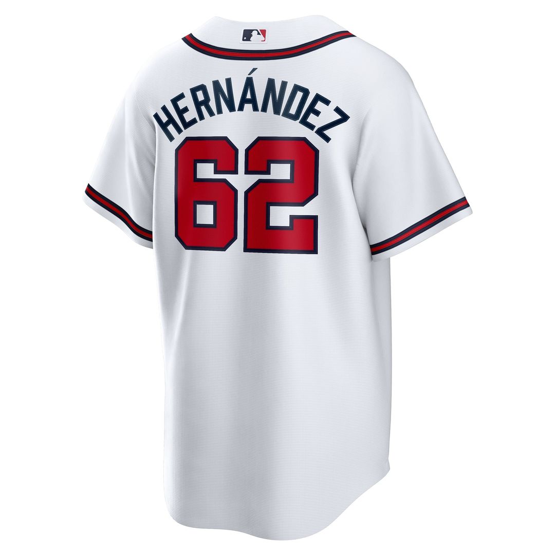 Atlanta Braves Daysbel Hernandez White Home Replica Baseball Jersey | MLB Baseball Jersey