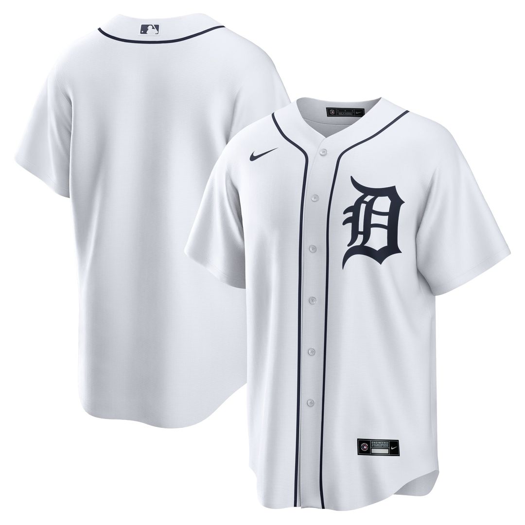 Detroit Tigers White Home Replica Team Baseball Jersey