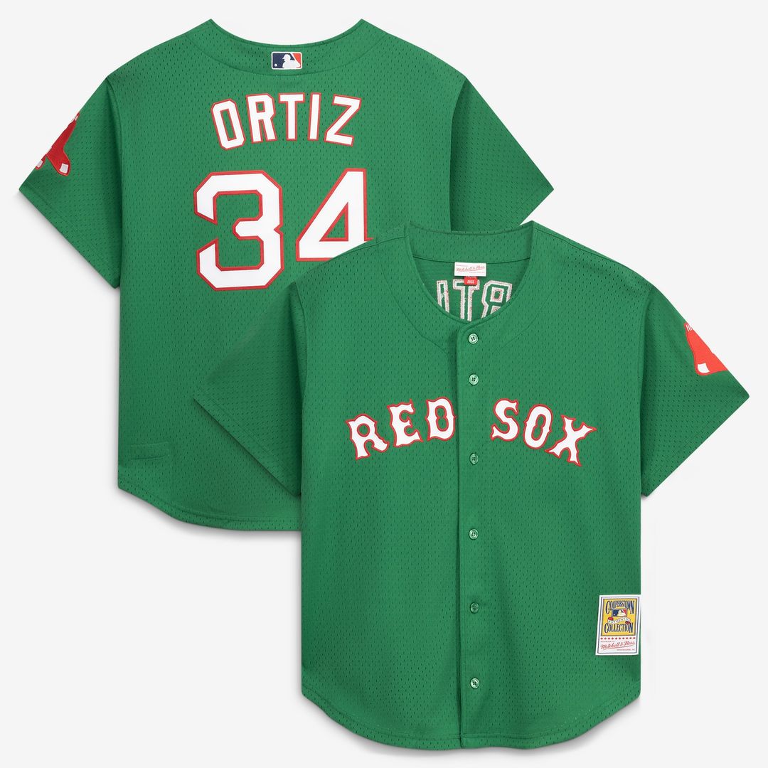 Boston Red Sox David Ortiz Red Cooperstown Collection Mesh Batting Practice Button-Up Baseball Jersey | MLB Baseball Jersey