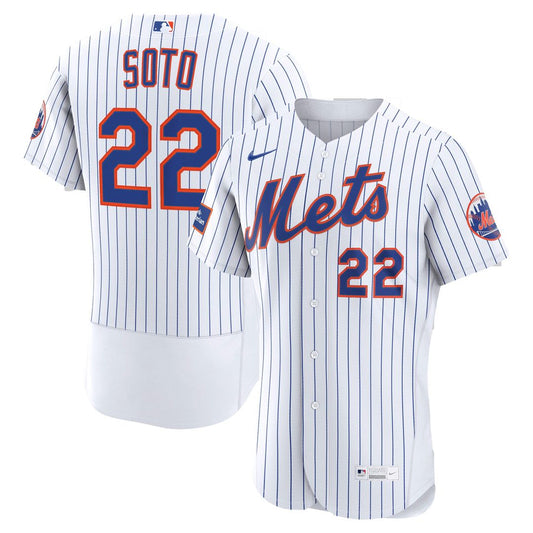 New York Mets Juan Soto White Home Authentic Sponsor Patch Baseball Jersey