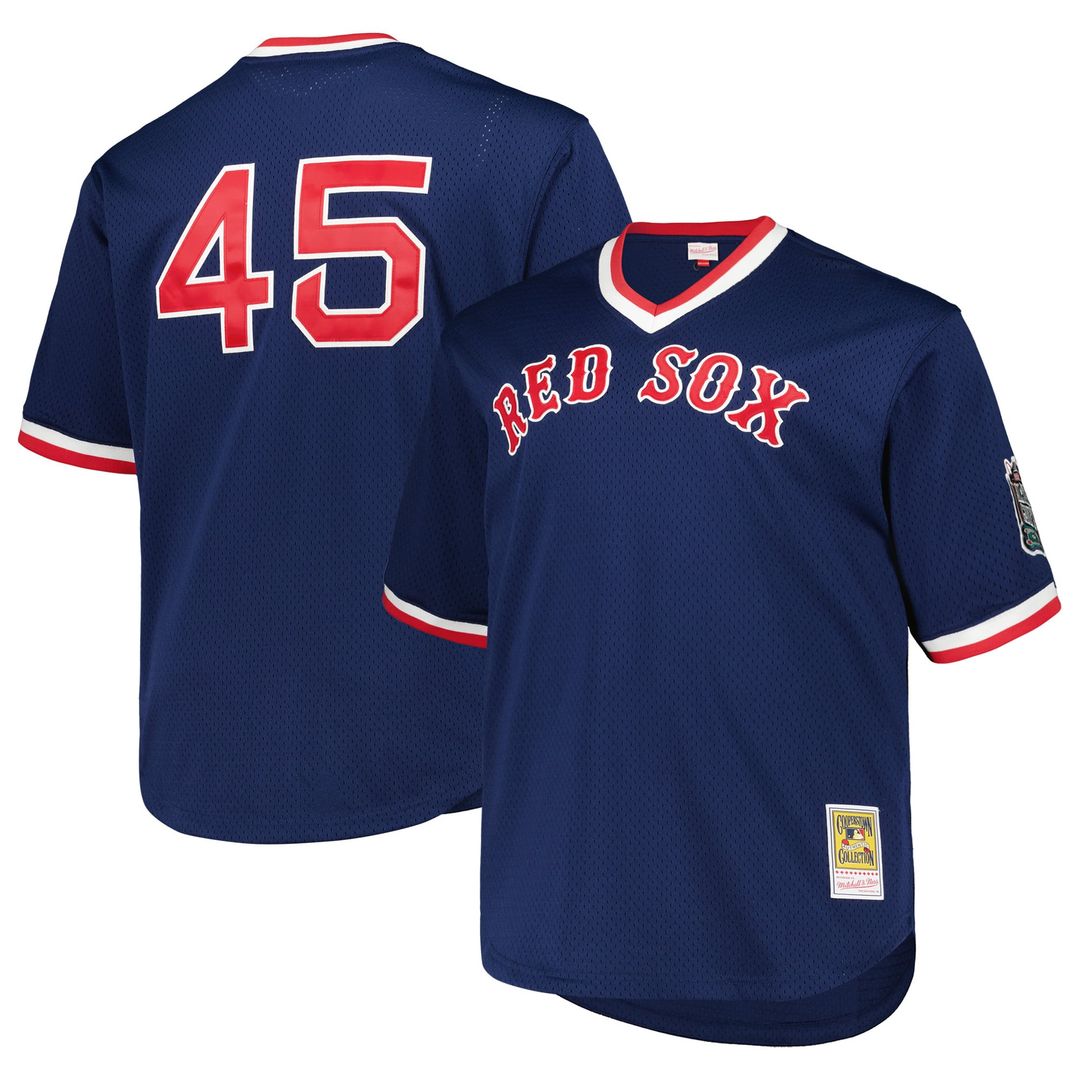 Boston Red Sox Pedro Martinez Navy 1999 Cooperstown Collection Mesh Pullover Baseball Jersey