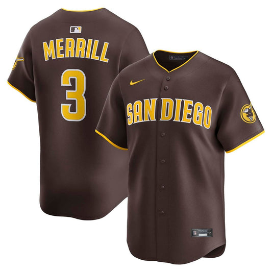 San Diego Padres Jackson Merrill Brown Road Limited Baseball Jersey