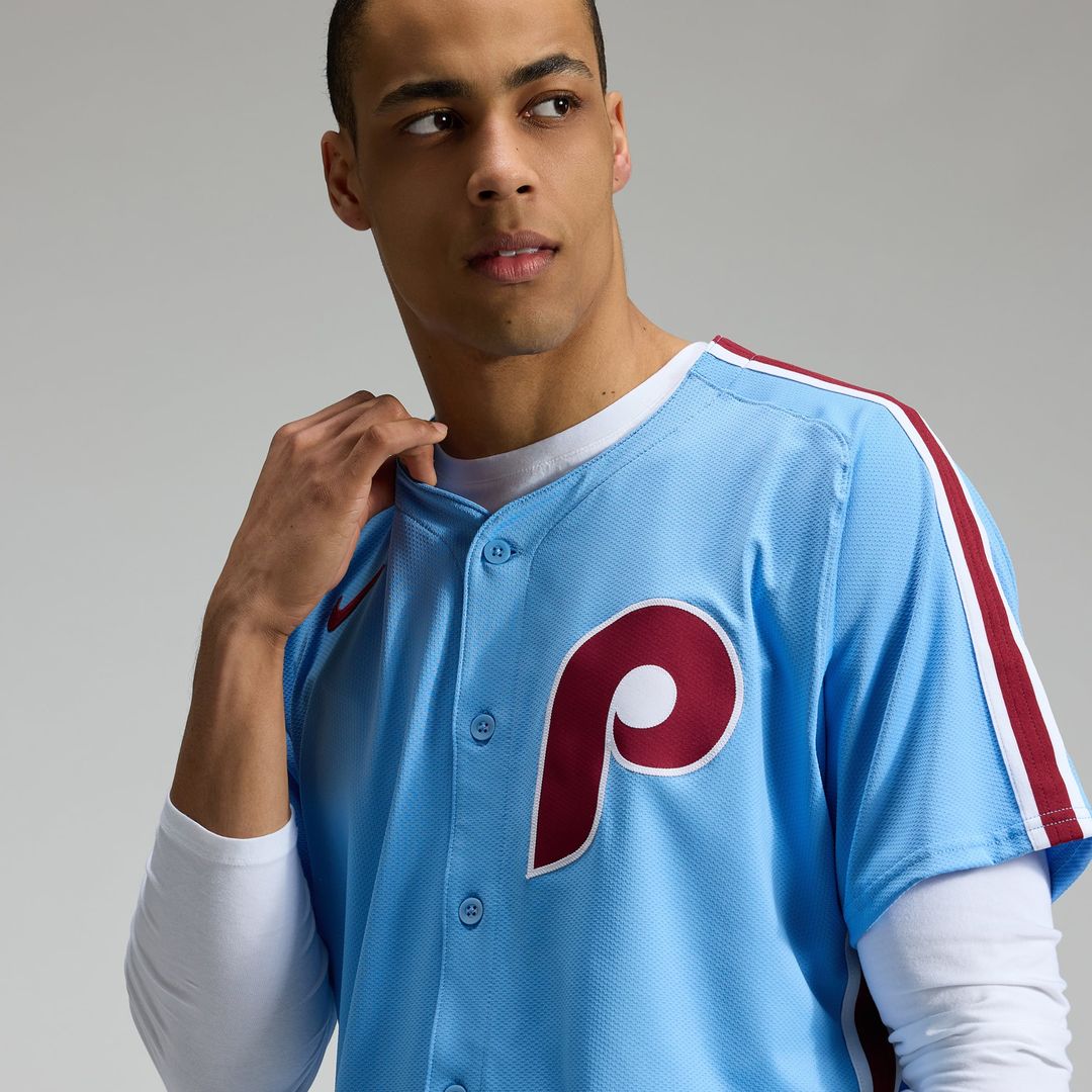 Philadelphia Phillies Light Blue Alternate Elite Baseball Jersey | MLB Baseball Jersey