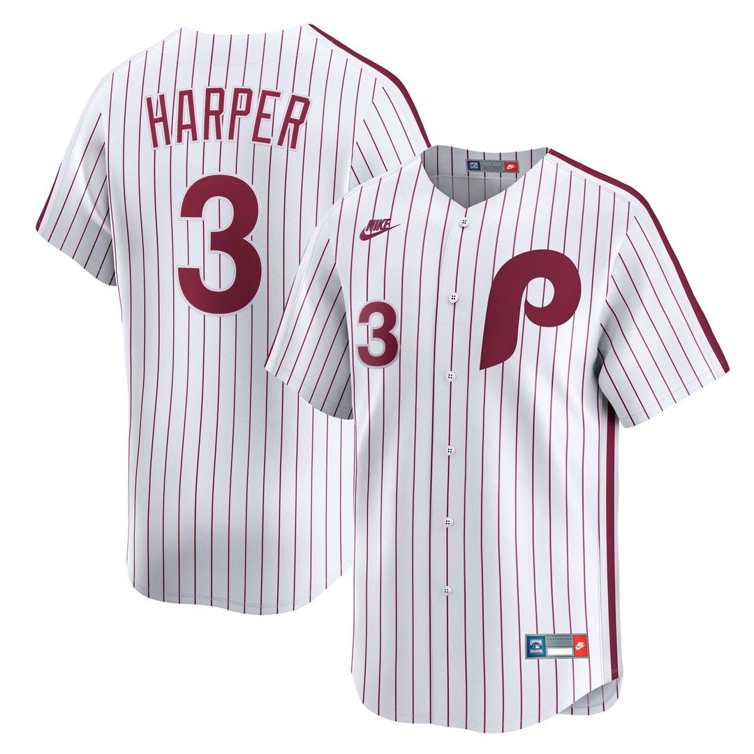 Philadelphia Phillies Bryce Harper White Cooperstown Collection Limited Baseball Jersey
