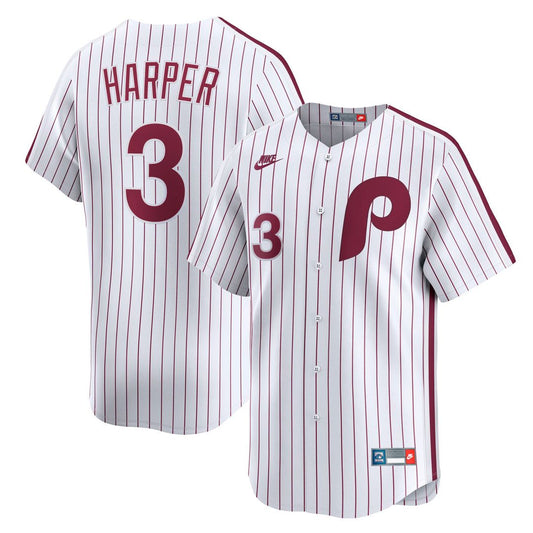 Philadelphia Phillies Bryce Harper White Cooperstown Collection Limited Baseball Jersey