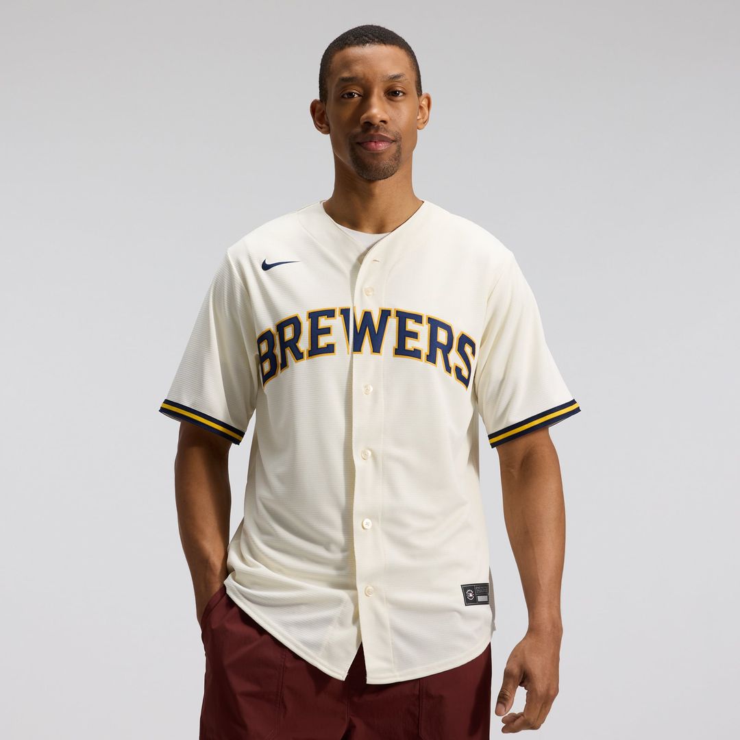 Milwaukee Brewers Cream Home Replica Team Baseball Jersey