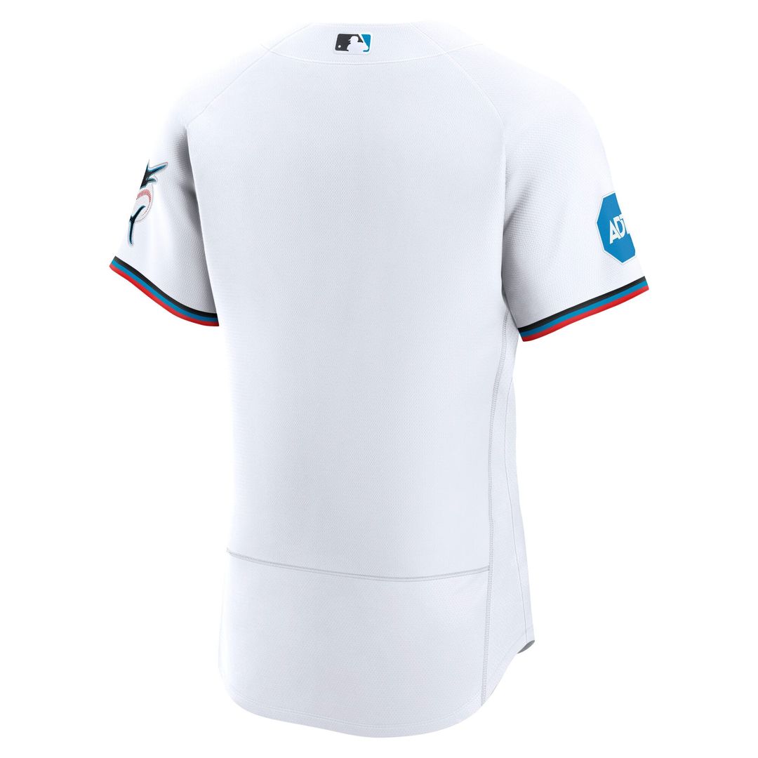 Miami Marlins White Home Sponsor Patch Authentic Baseball Jersey | MLB Baseball Jersey