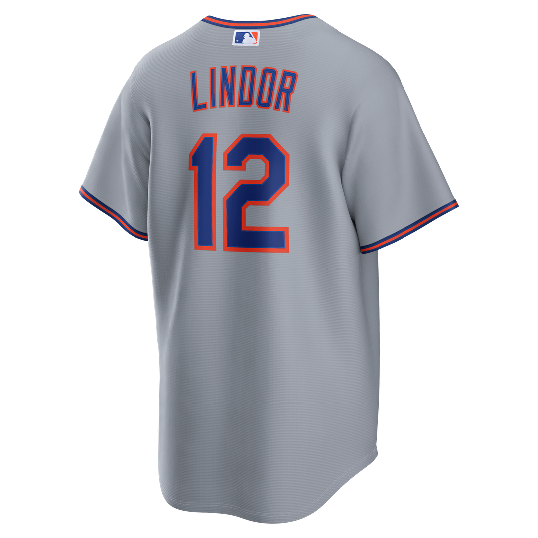 New York Mets Francisco Lindor Gray Road Replica Baseball Jersey | MLB Baseball Jersey