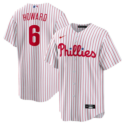 Philadelphia Phillies Ryan Howard White Replica Baseball Jersey