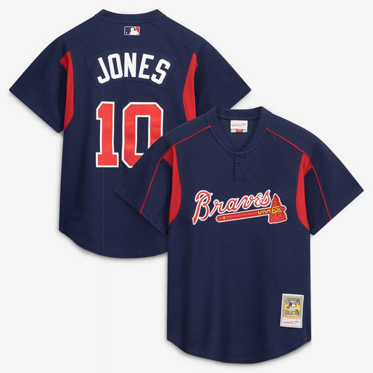 Atlanta Braves Chipper Jones Navy Authentic Batting Practice Baseball Jersey