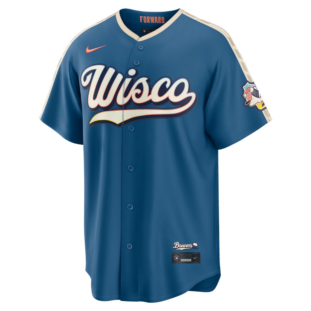 Milwaukee Brewers Mineral Blue 2026 City Connect Stadium Baseball Jersey | MLB Baseball Jersey