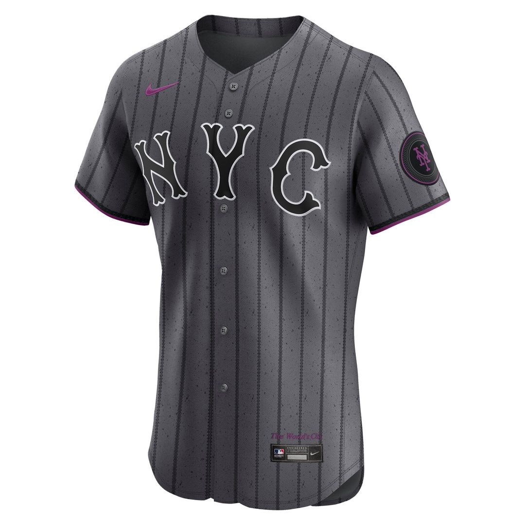 New York Mets Juan Soto Gray City Connect Elite Baseball Jersey | MLB Baseball Jersey