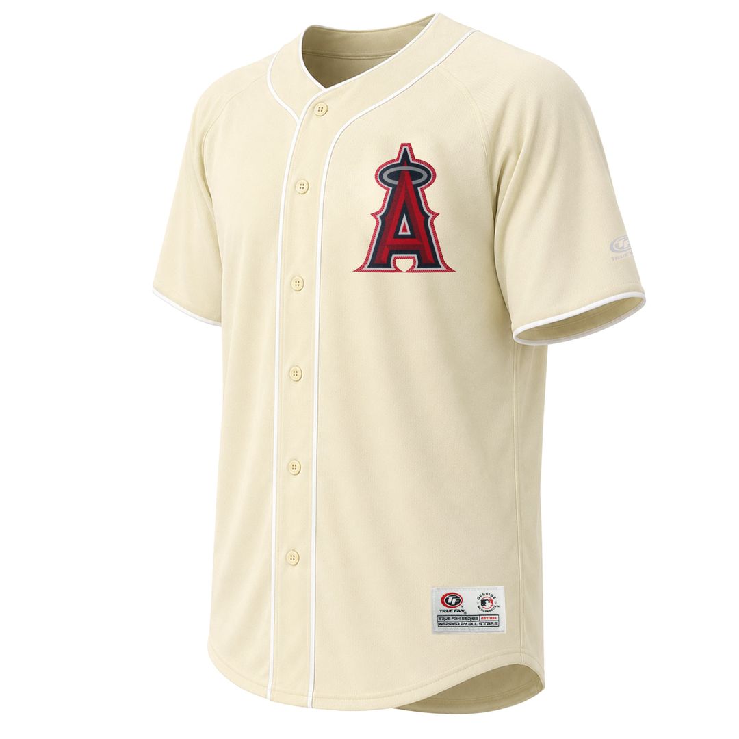 Los Angeles Angels Stitches Cream Fashion Baseball Jersey | MLB Baseball Jersey