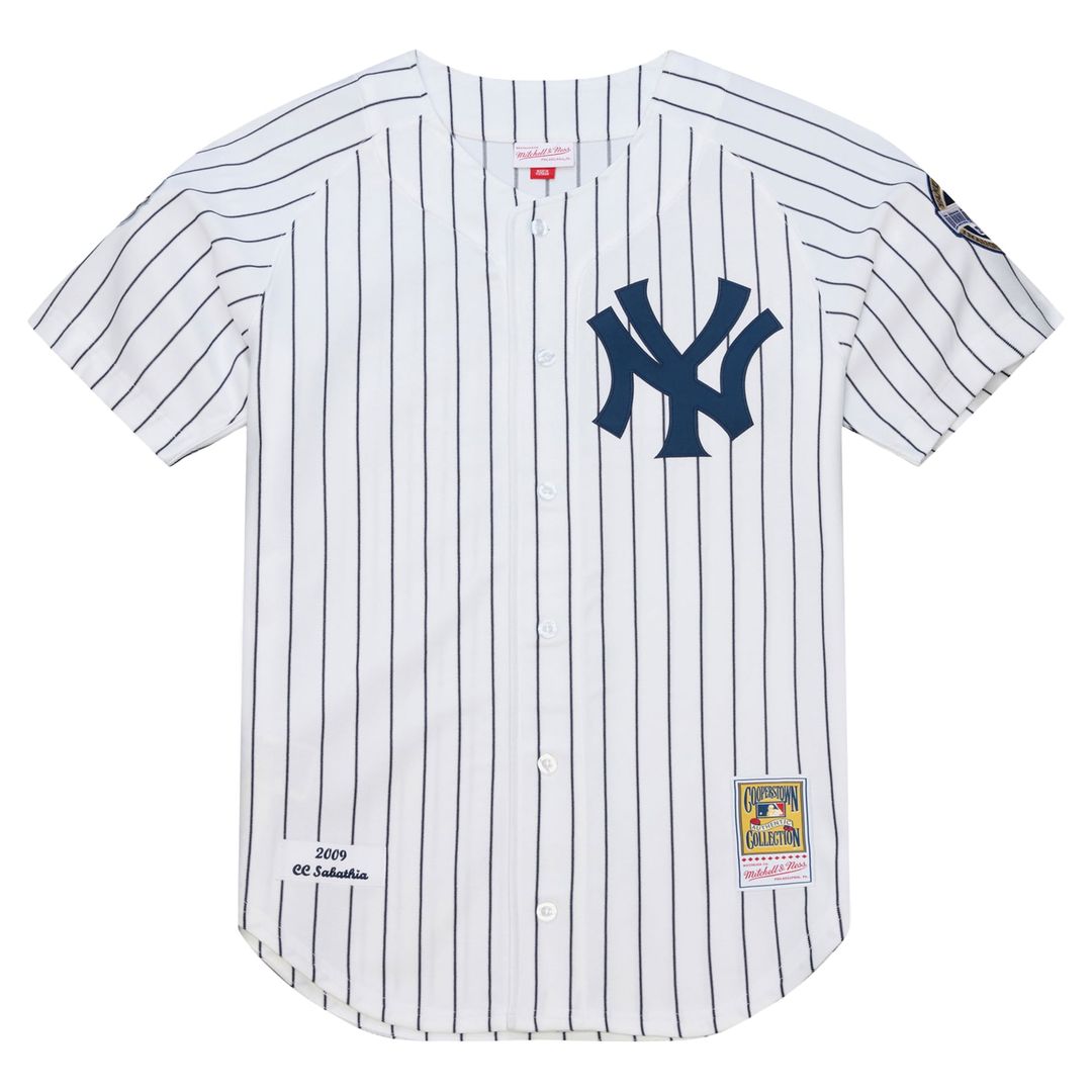 New York Yankees CC Sabathia White 2009 Cooperstown Collection Authentic Baseball Jersey | MLB Baseball Jersey