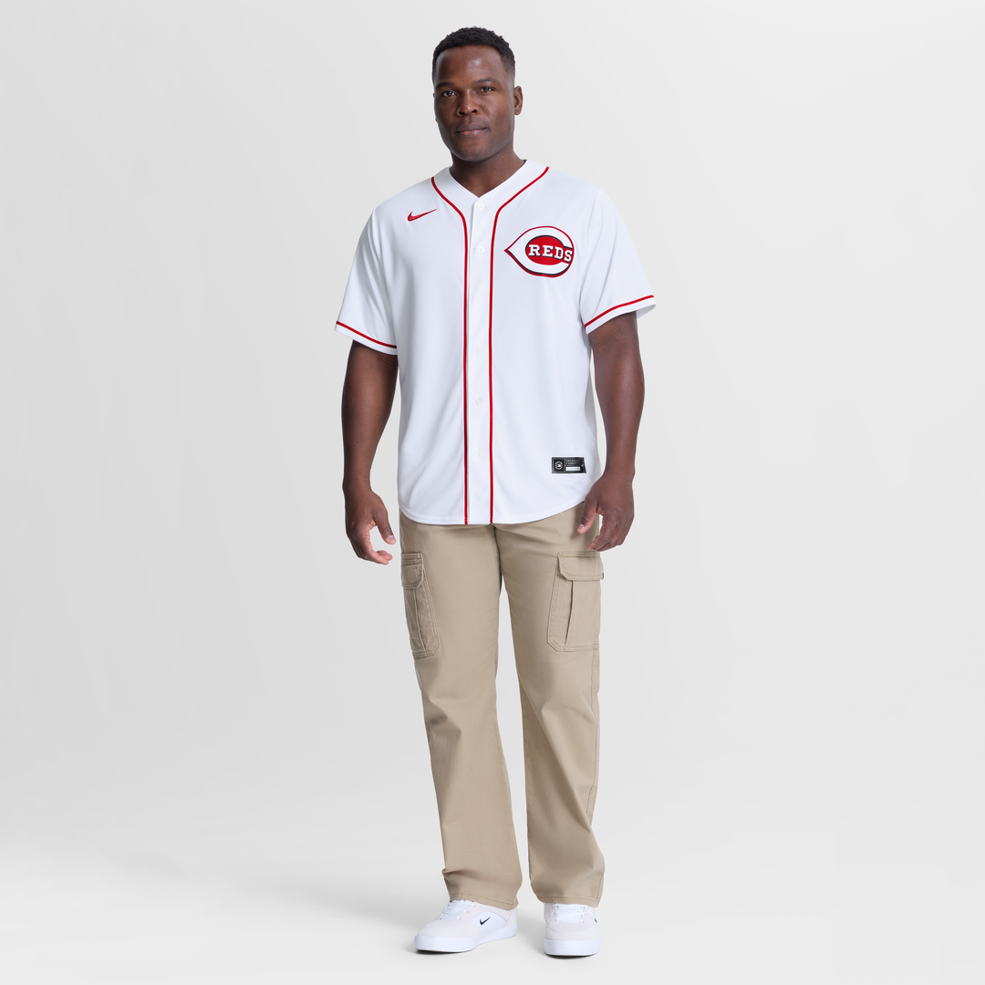 Cincinnati Reds Elly De La Cruz White Home Replica Baseball Jersey | MLB Baseball Jersey