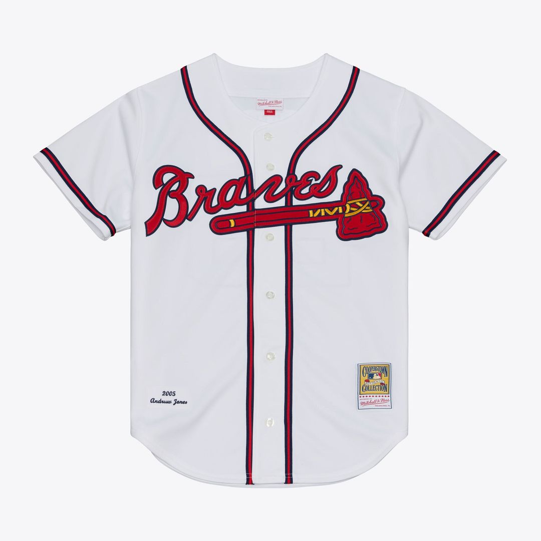 Atlanta Braves Andruw Jones White 2005 Authentic Baseball Jersey