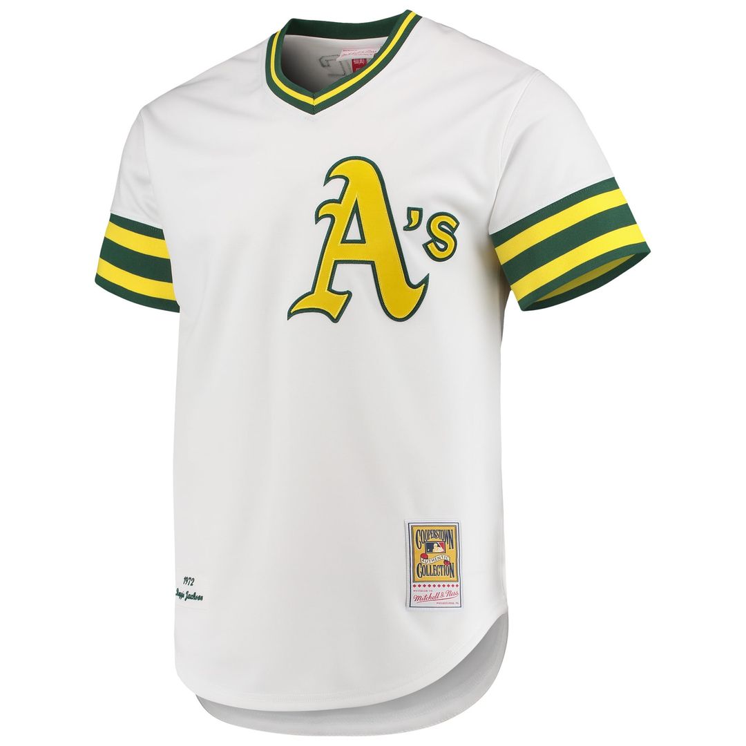 Athletics Reggie Jackson White 1972 Cooperstown Collection Authentic Baseball Jersey | MLB Baseball Jersey