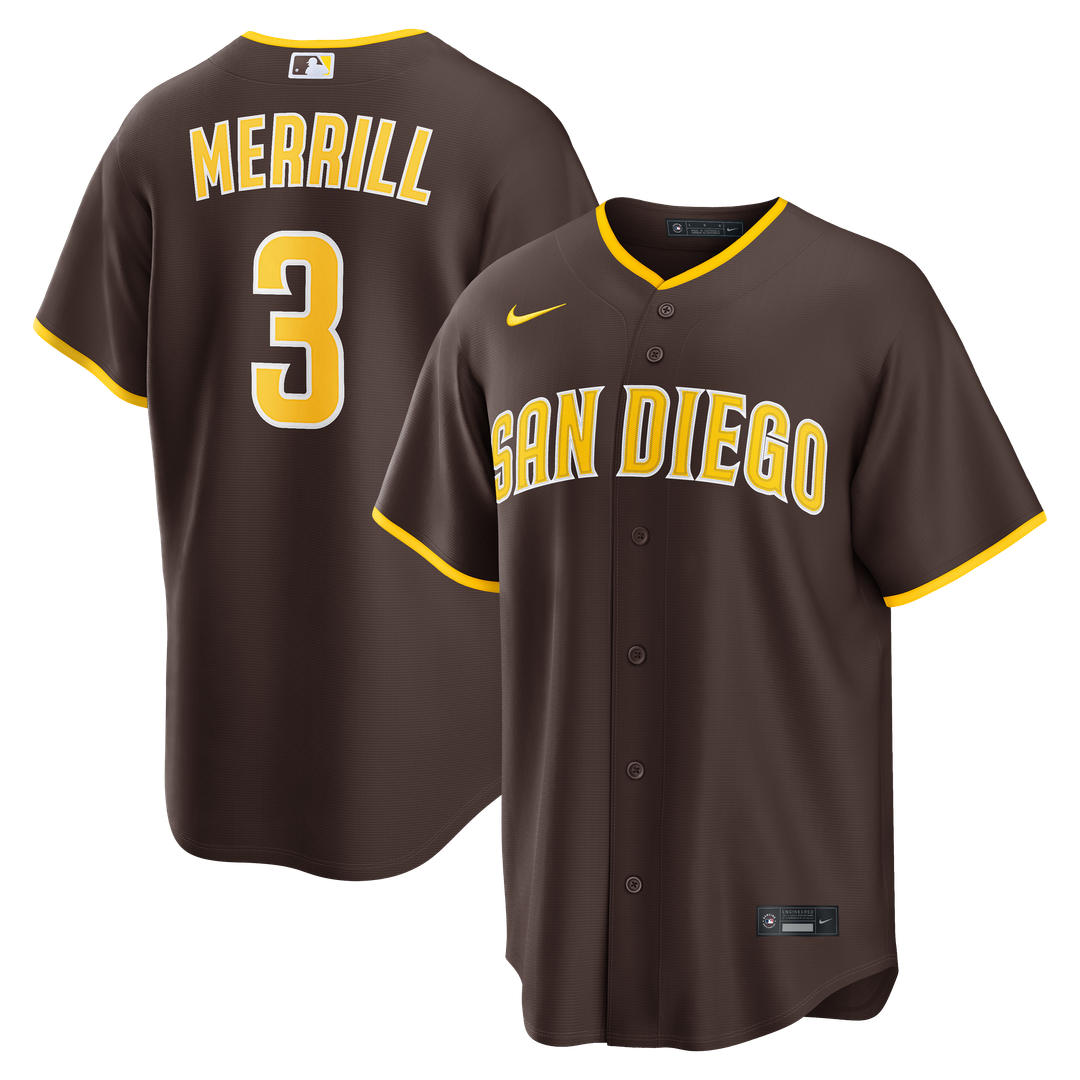 San Diego Padres Jackson Merrill Sand Alternate Replica Baseball Jersey | MLB Baseball Jersey