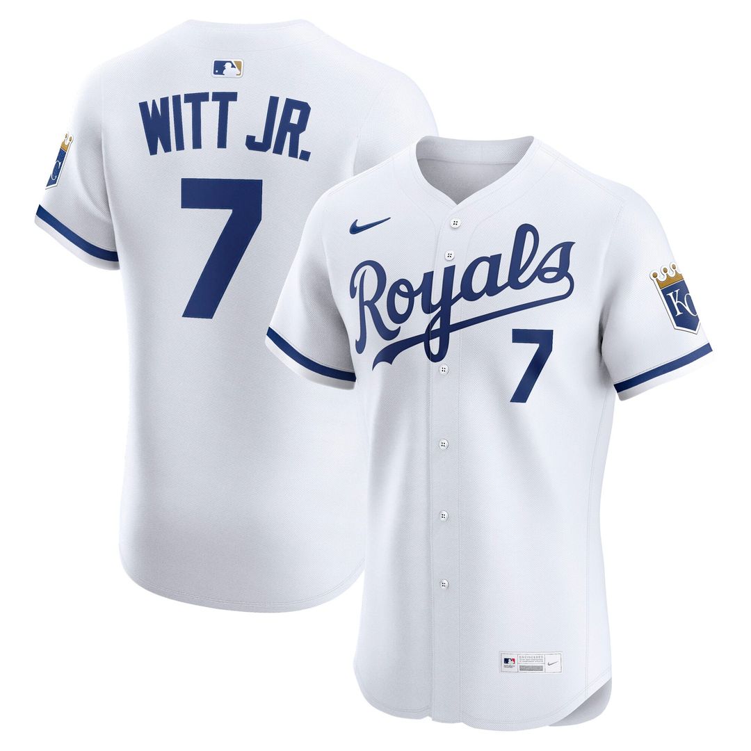 Kansas City Royals Bobby Witt Jr. White Home Elite Baseball Jersey | MLB Baseball Jersey