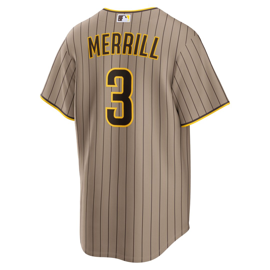 San Diego Padres Jackson Merrill Sand Alternate Replica Baseball Jersey | MLB Baseball Jersey
