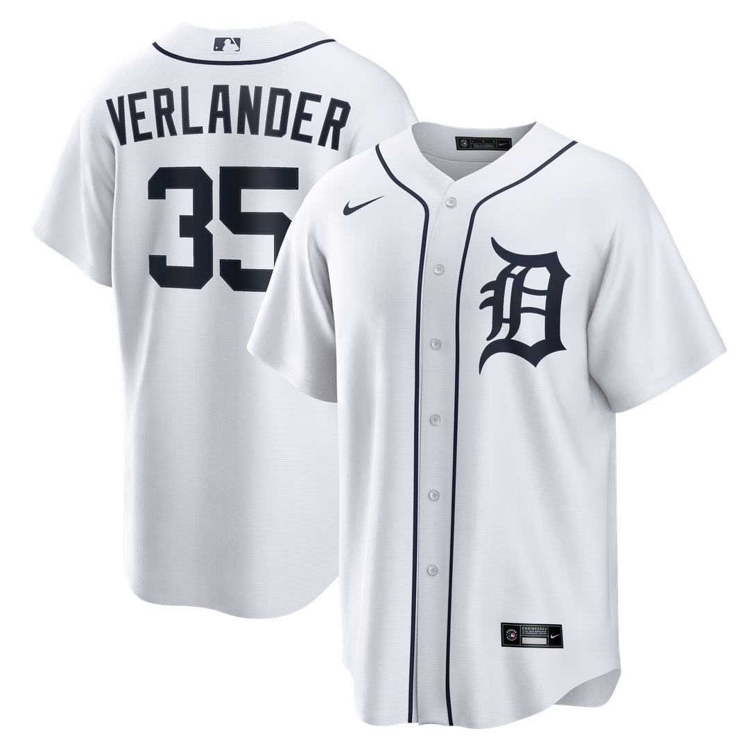 Detroit Tigers Justin Verlander White Home Replica Baseball Jersey