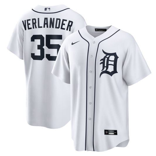 Detroit Tigers Justin Verlander White Home Replica Baseball Jersey