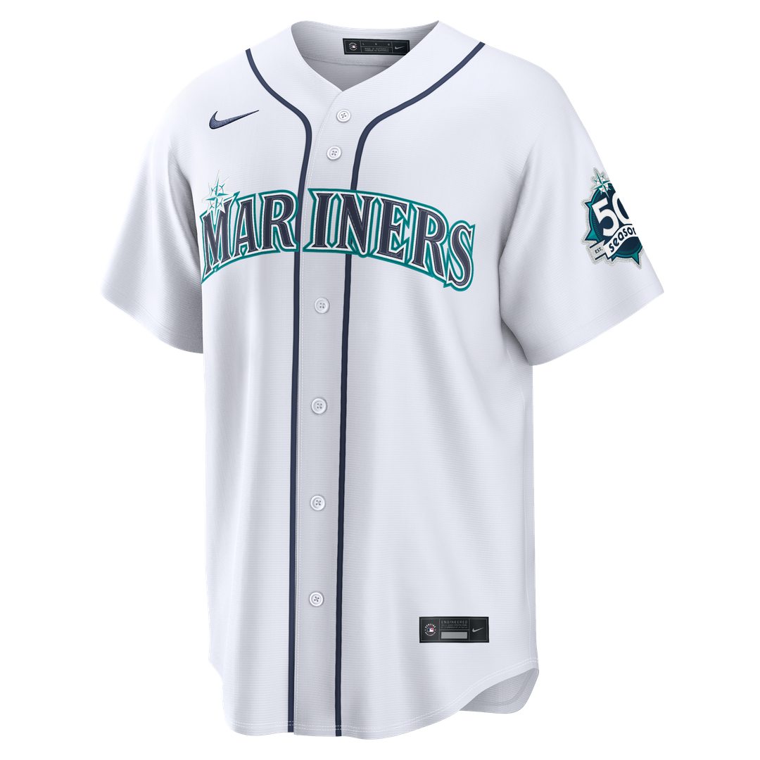 Seattle Mariners Julio Rodríguez Teal Alternate Stadium 50th Season Patch Baseball Jersey | MLB Baseball Jersey