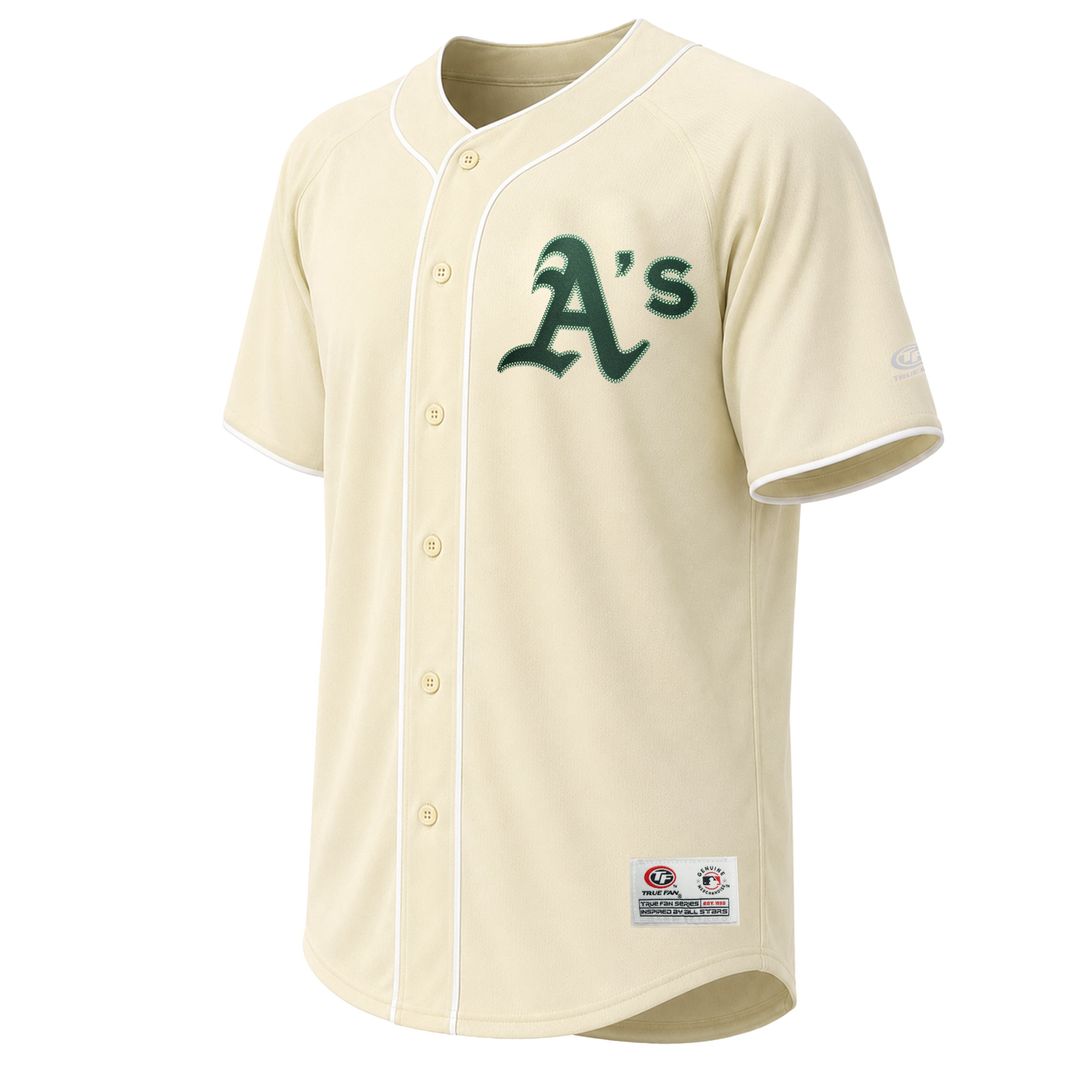 Athletics Stitches Cream Fashion Baseball Jersey | MLB Baseball Jersey