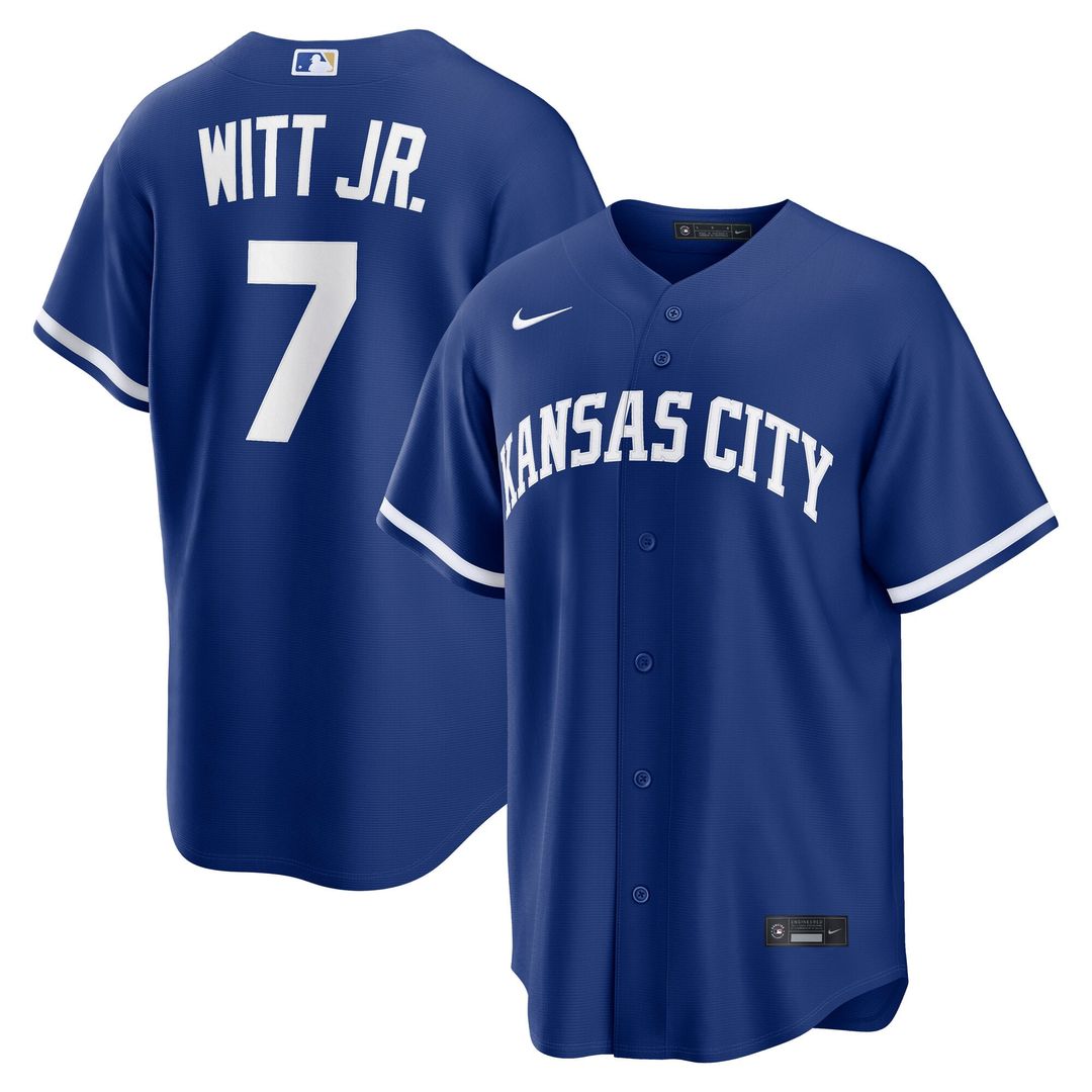 Kansas City Royals Bobby Witt Jr. Gray Road Replica Baseball Jersey | MLB Baseball Jersey