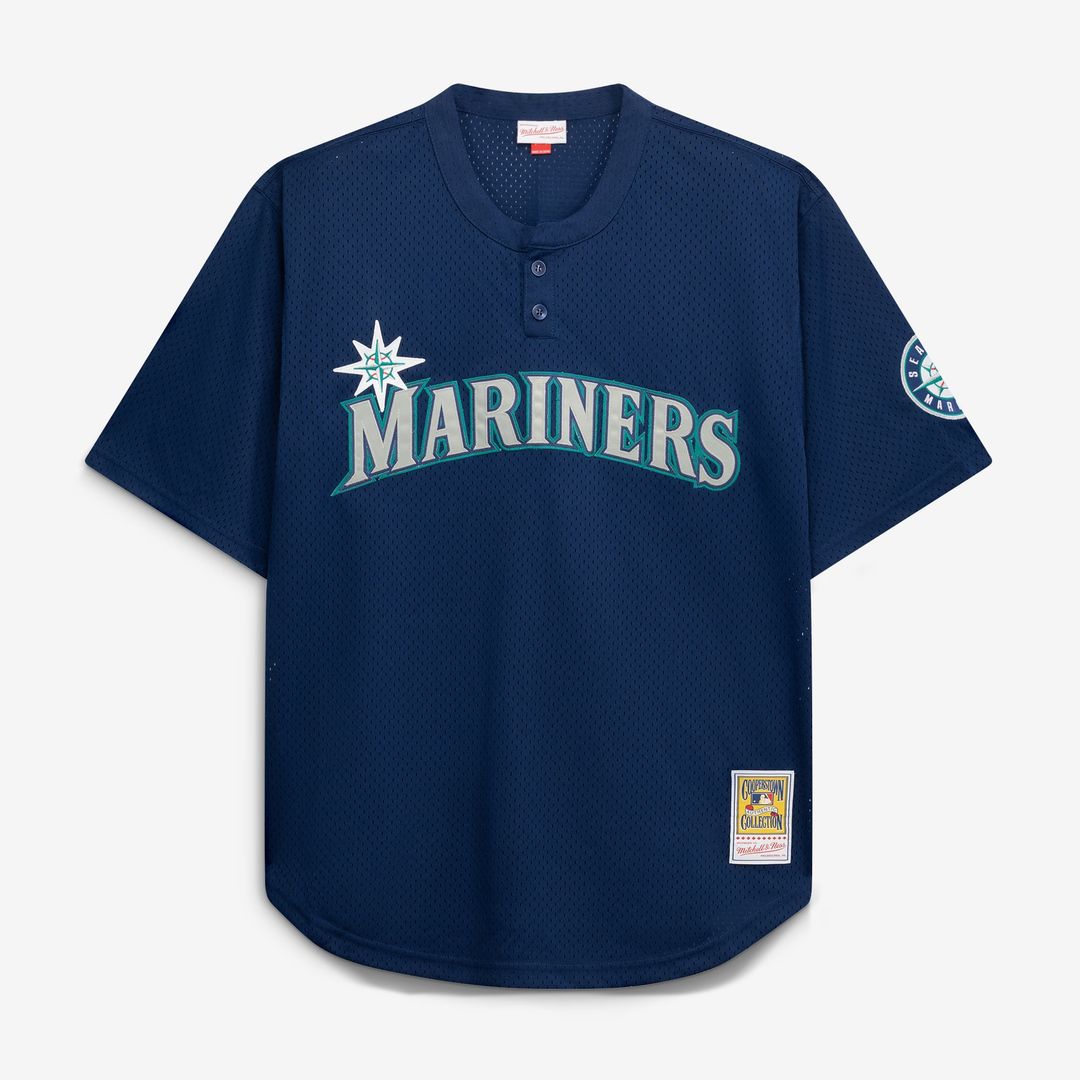 Seattle Mariners Navy Big & Tall Cooperstown Collection Mesh Batting Practice Baseball Jersey | MLB Baseball Jersey