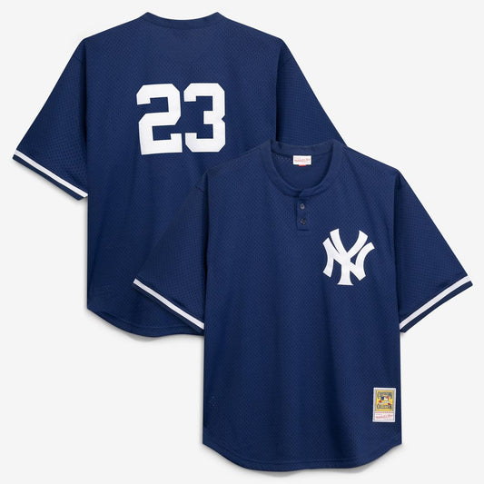 New York Yankees Don Mattingly Navy Cooperstown Collection Big & Tall Mesh Batting Practice Baseball Jersey