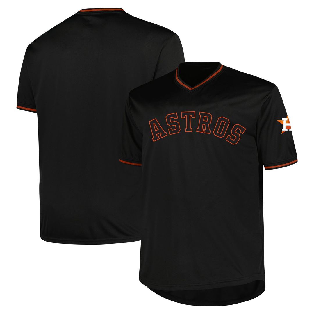 Houston Astros Profile Black Big & Tall Pop Fashion Baseball Jersey