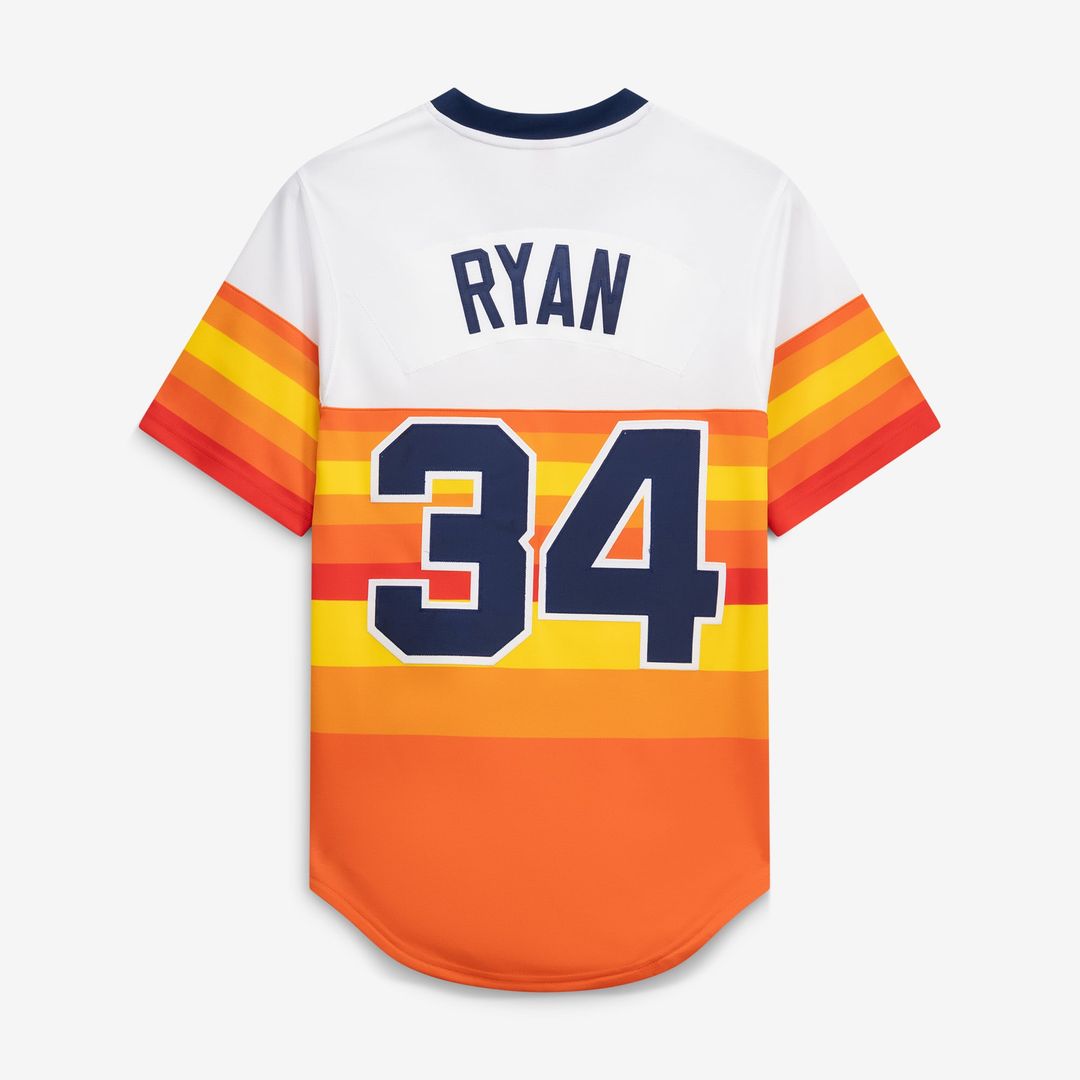 Houston Astros Nolan Ryan White Throwback Authentic Baseball Jersey | MLB Baseball Jersey