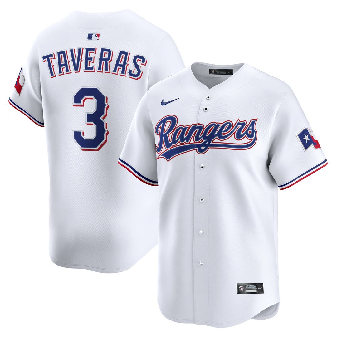 Texas Rangers Leody Taveras White Home Limited Baseball Jersey