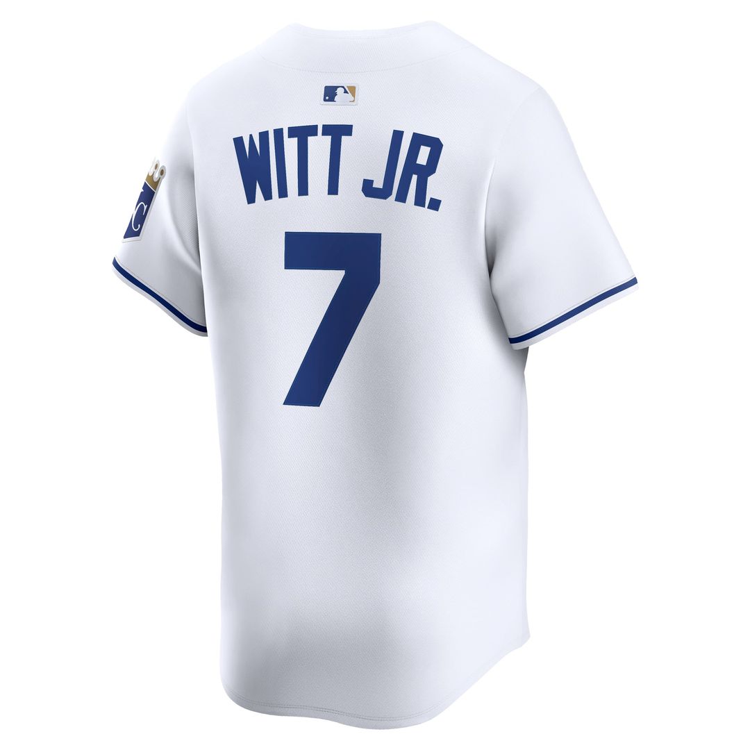 Kansas City Royals Bobby Witt Jr. White Home Limited Baseball Jersey | MLB Baseball Jersey