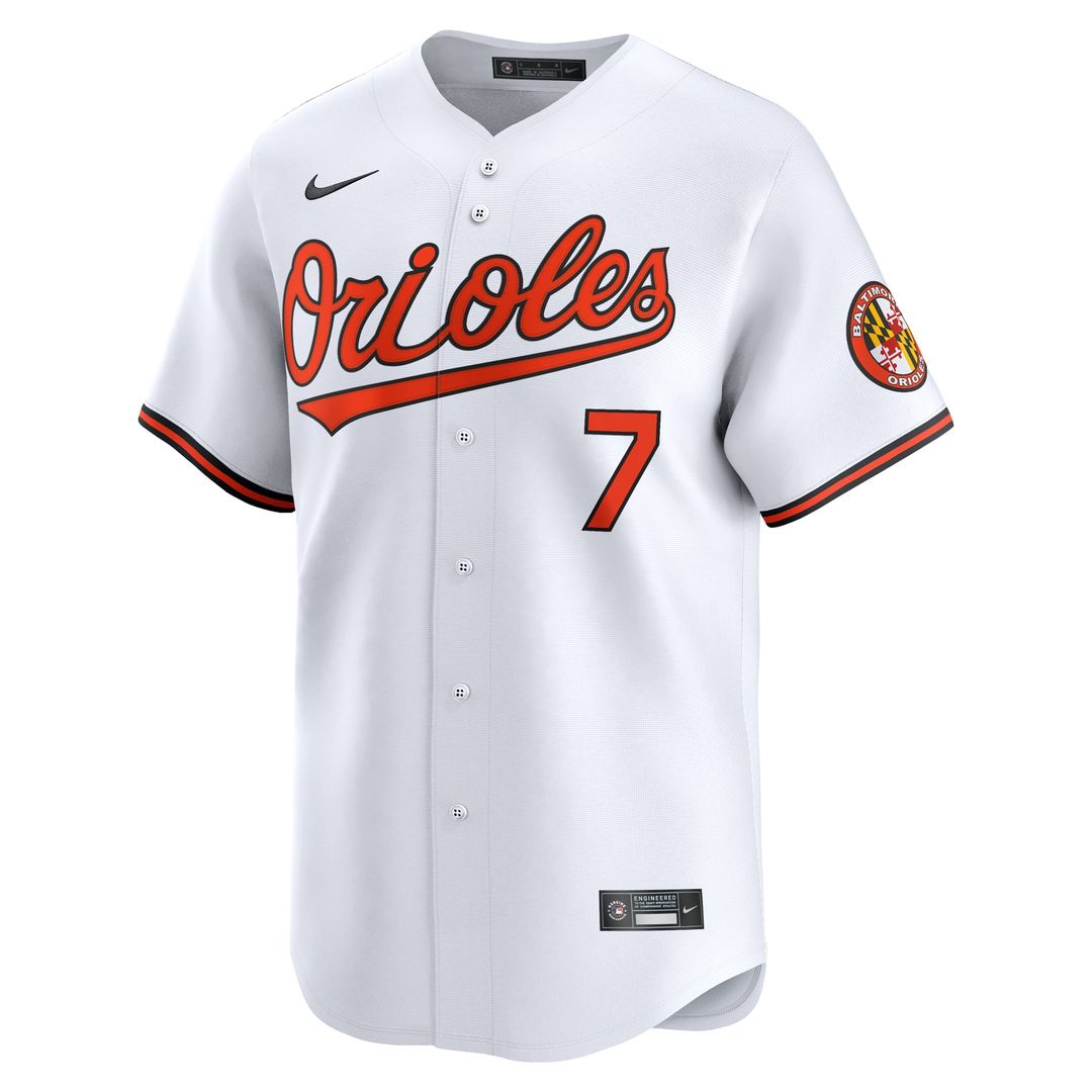 Baltimore Orioles Jackson Holliday White Home Limited Baseball Jersey | MLB Baseball Jersey