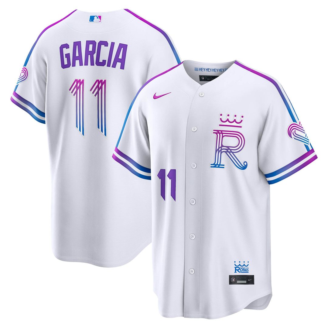 Kansas City Royals Maikel Garcia White 2026 City Connect Stadium Baseball Jersey