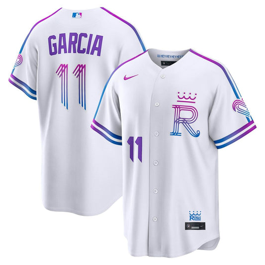 Kansas City Royals Maikel Garcia White 2026 City Connect Stadium Baseball Jersey