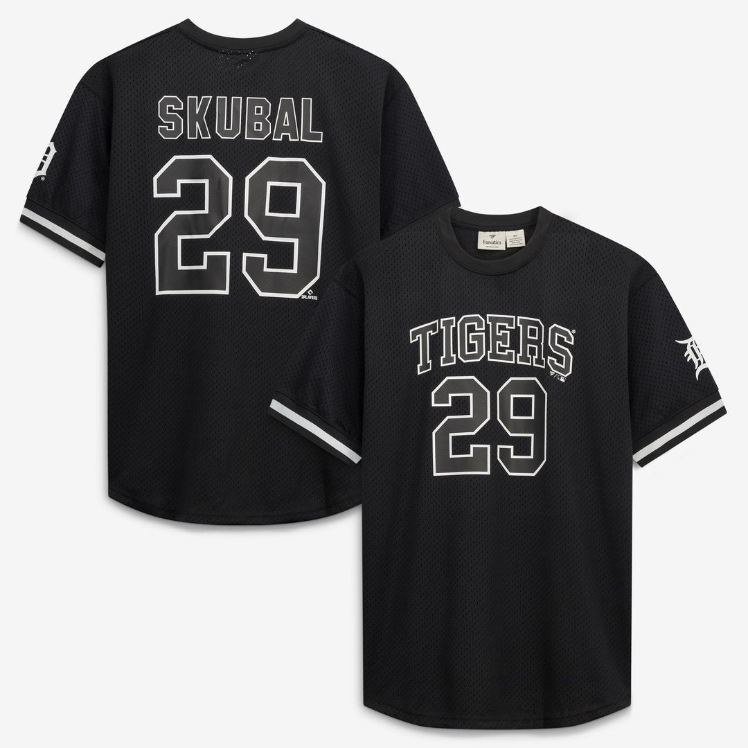 Detroit Tigers Tarik Skubal Black/White Big & Tall Heavyweight Mesh Baseball Jersey