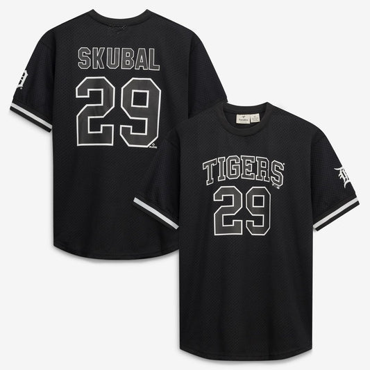 Detroit Tigers Tarik Skubal Black/White Big & Tall Heavyweight Mesh Baseball Jersey