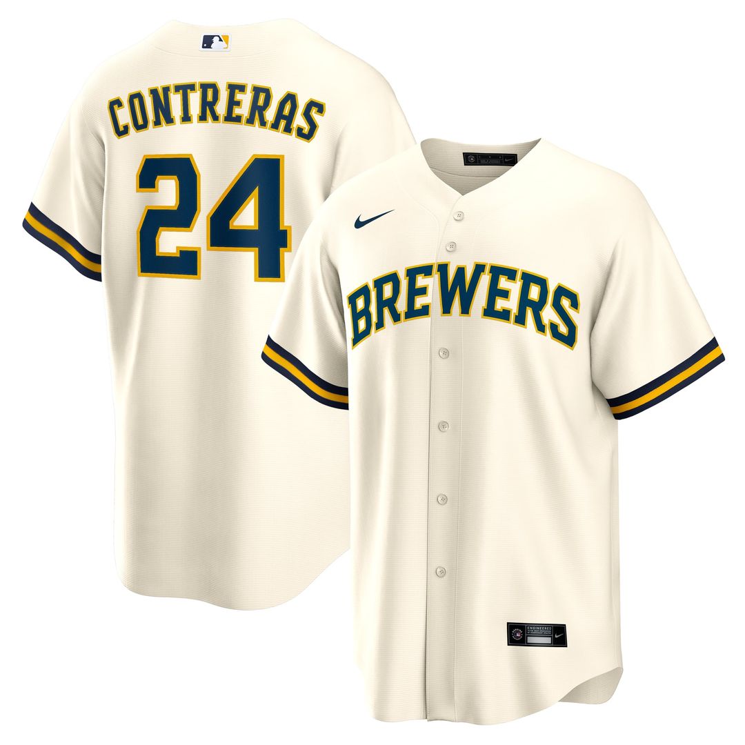 Milwaukee Brewers William Contreras Cream Home Replica Baseball Jersey
