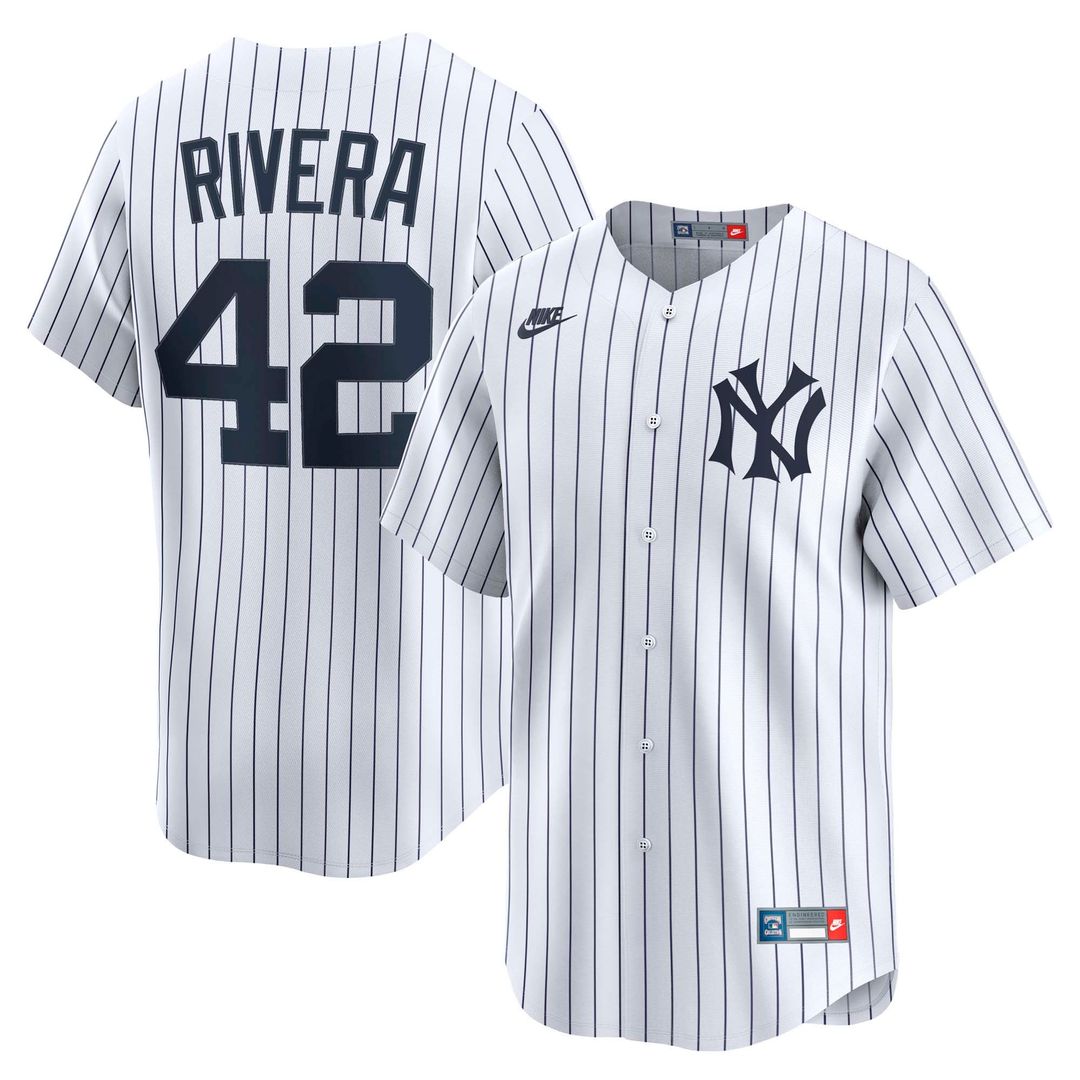 New York Yankees Mariano Rivera White Throwback Cooperstown Collection Limited Baseball Jersey