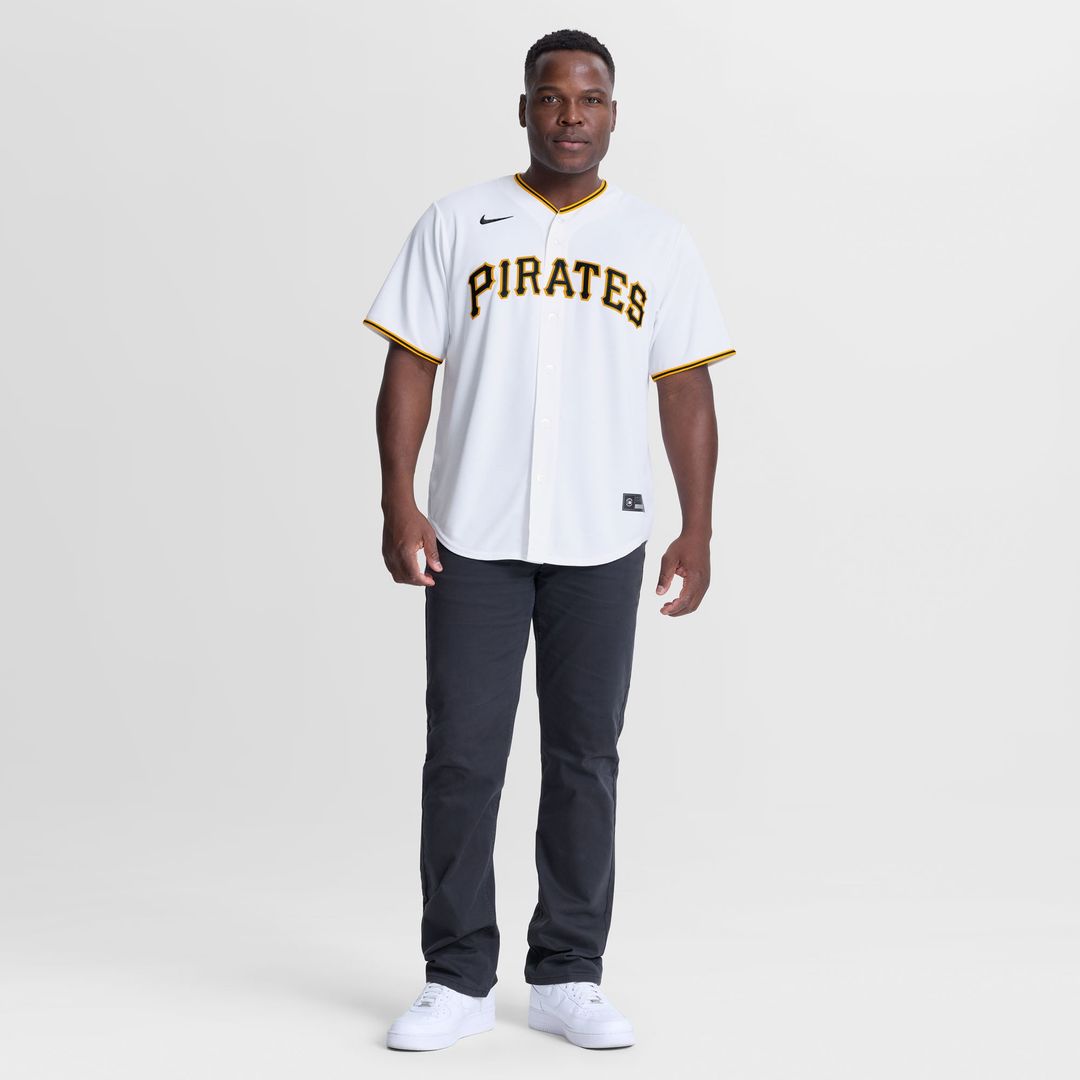 Pittsburgh Pirates Lake Bachar White Home Replica Baseball Jersey | MLB Baseball Jersey