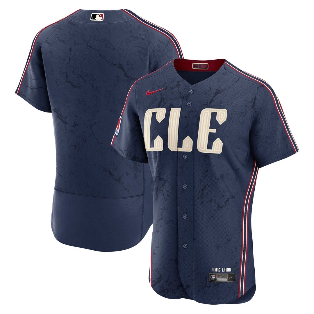 Cleveland Guardians Navy City Connect Authentic Sponsor Patch Baseball Jersey